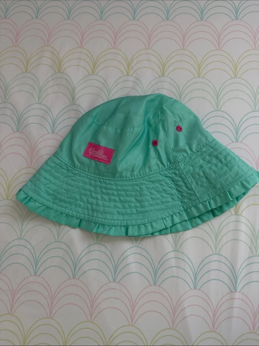 Kids Aqua Bucket Hat with Pink Accents by Vineyard Vines
